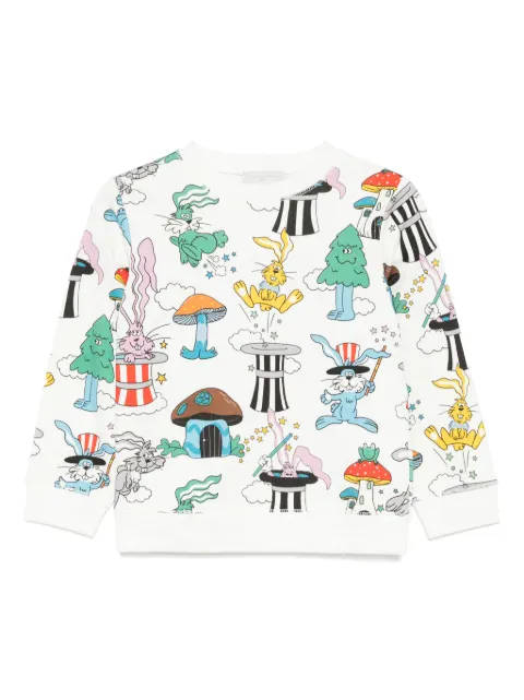 Stella McCartney Kids magicians bunny-print crewneck sweatshirt