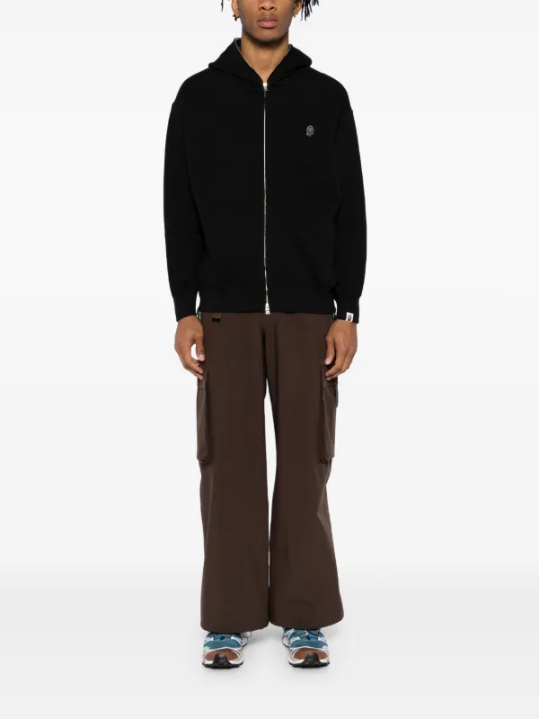 A BATHING APE ブラックパーカー A BATHING APE（アベイシングエイプ） ジップアップパーカー SMALL