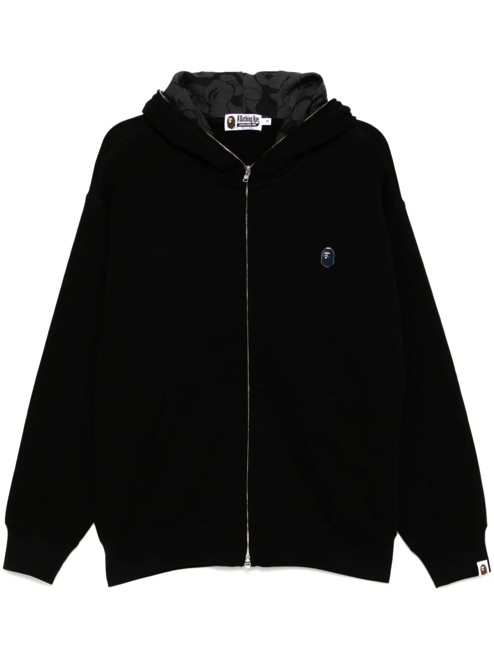 A BATHING APE Hoodie met logoplakkaat Zwart