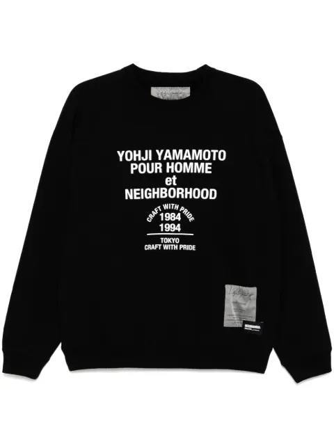 Yohji Yamamoto sudadera estampada de manga larga de YOHJI YAMAMOTO x Neighborhood