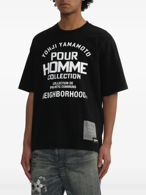 Yohji Yamamoto x Neighbourhood slogan-print T-shirt | Black