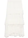 b+ab Tiered ruffle midi skirt - White