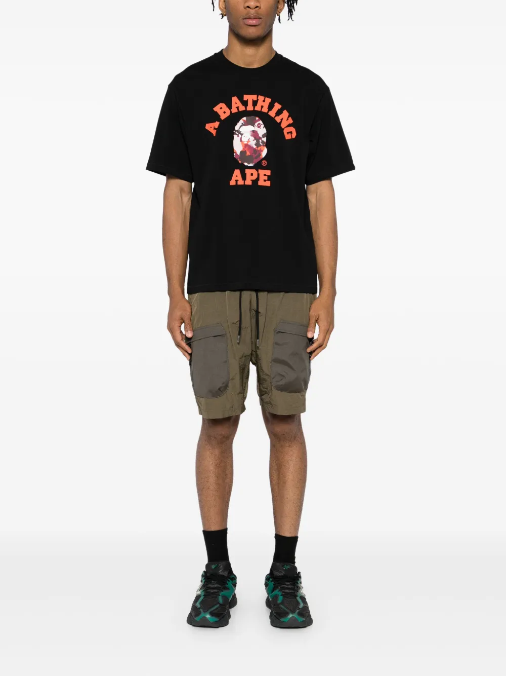 A BATHING APE T-shirt met print - Zwart