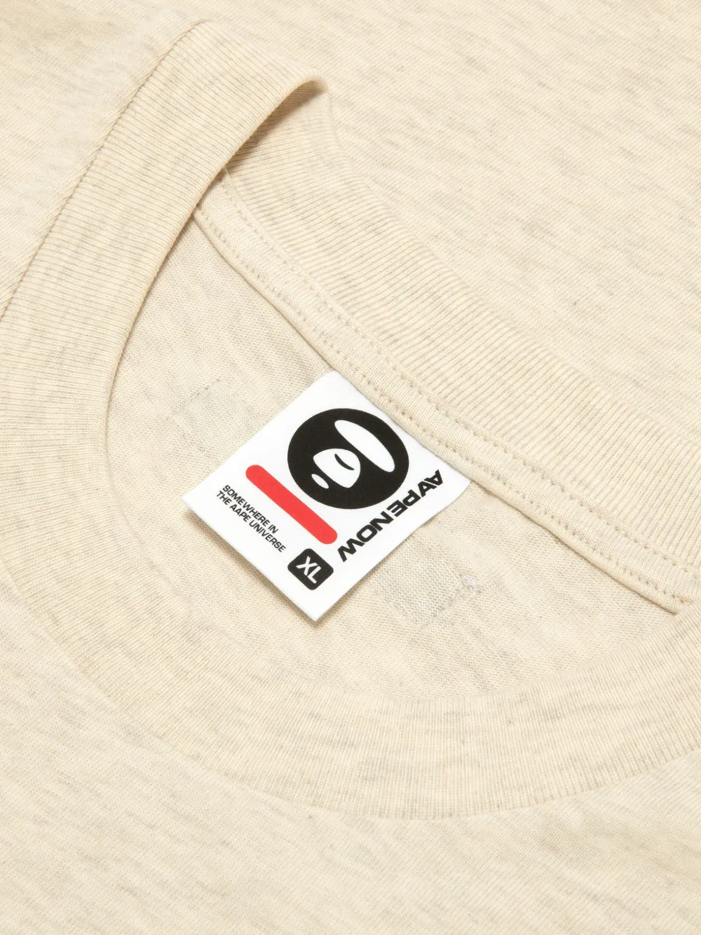 AAPE BY *A BATHING APE T-shirt met geborduurd logo Beige
