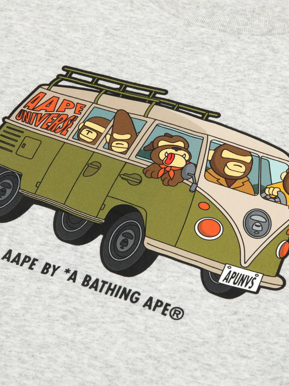 AAPE BY *A BATHING APE T-shirt met grafische print Grijs