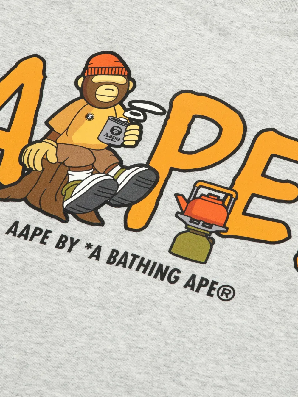 AAPE BY *A BATHING APE T-shirt met grafische print Grijs