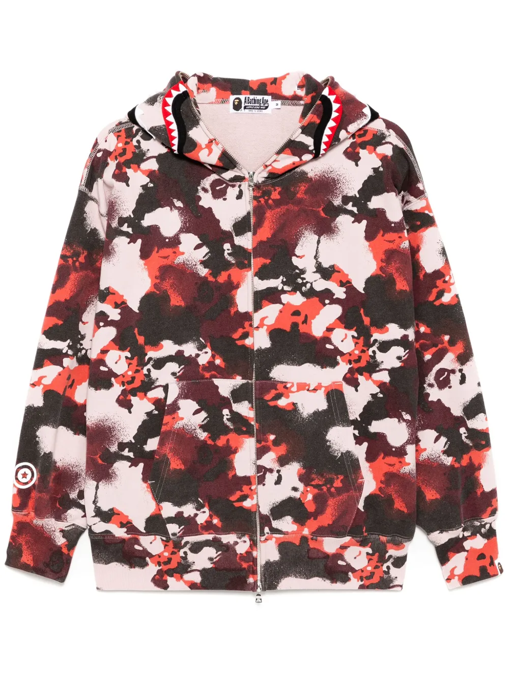 A BATHING APE Hoodie met print Rood