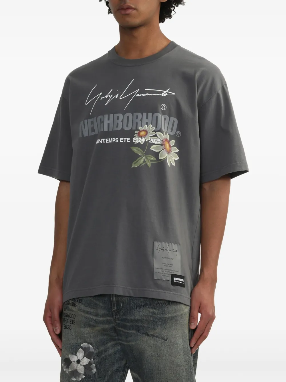 Yohji Yamamoto x Neighborhood katoenen T-shirt Grijs