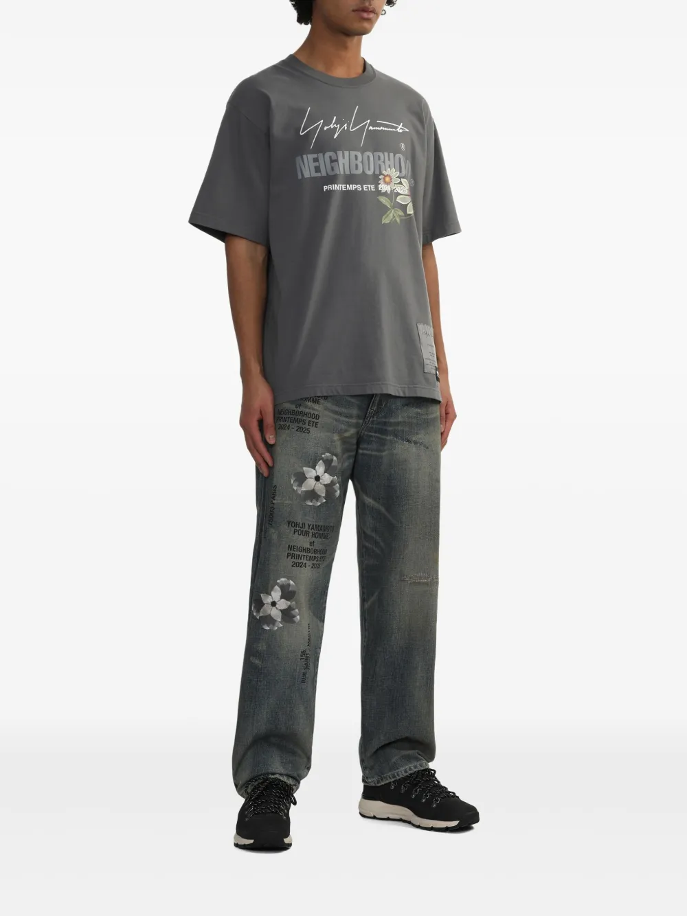 Yohji Yamamoto x Neighborhood katoenen T-shirt - Grijs