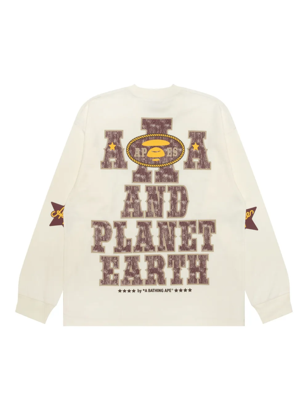 AAPE BY *A BATHING APE text-print T-shirt - IVX IVORY