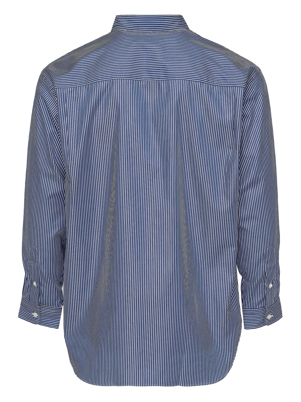 Comme des Garçons Homme striped ruffle-detail shirt - Blauw