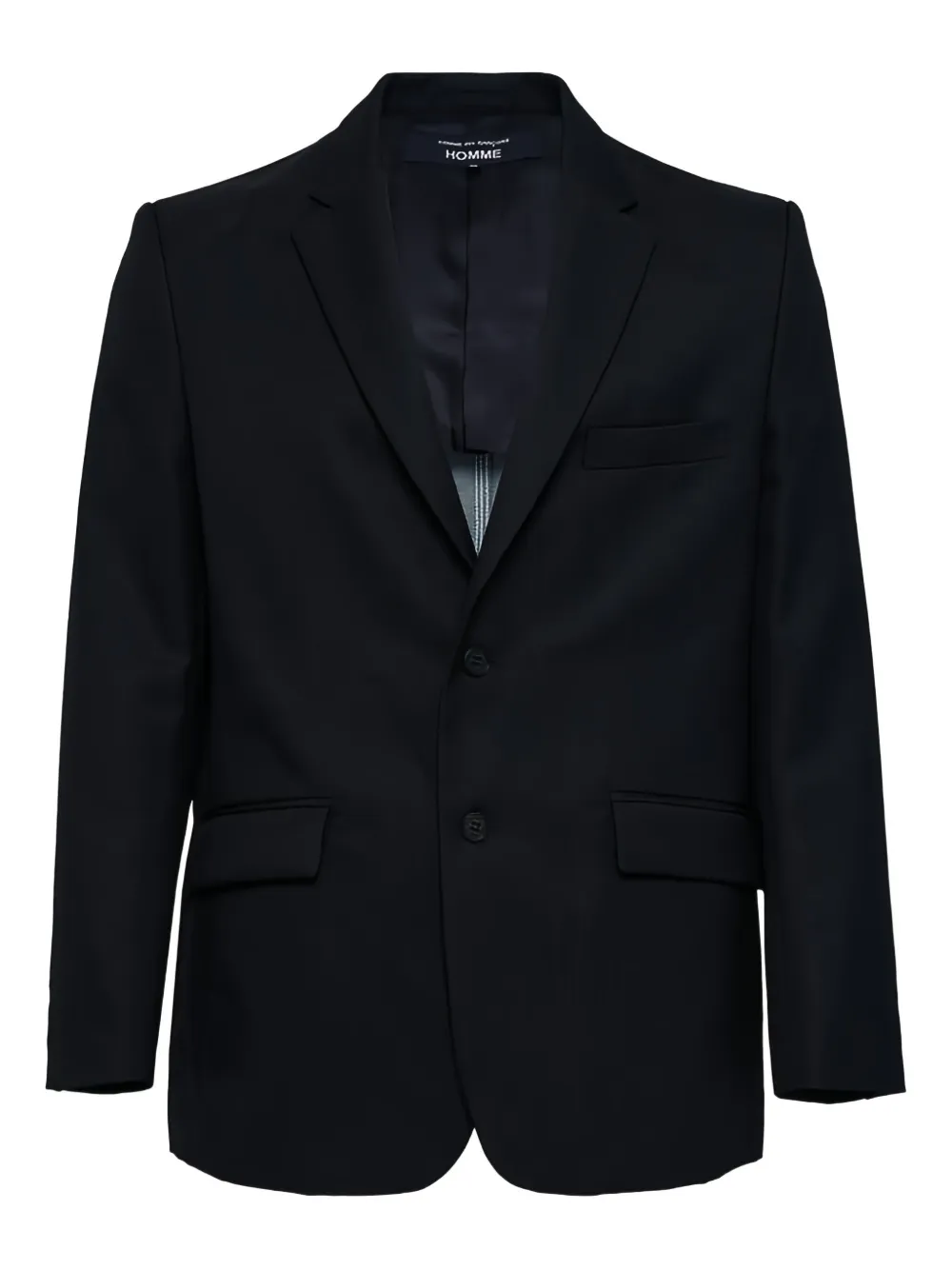 denim-panel blazer