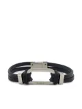 Saint Laurent oval-ring leather bracelet - Black