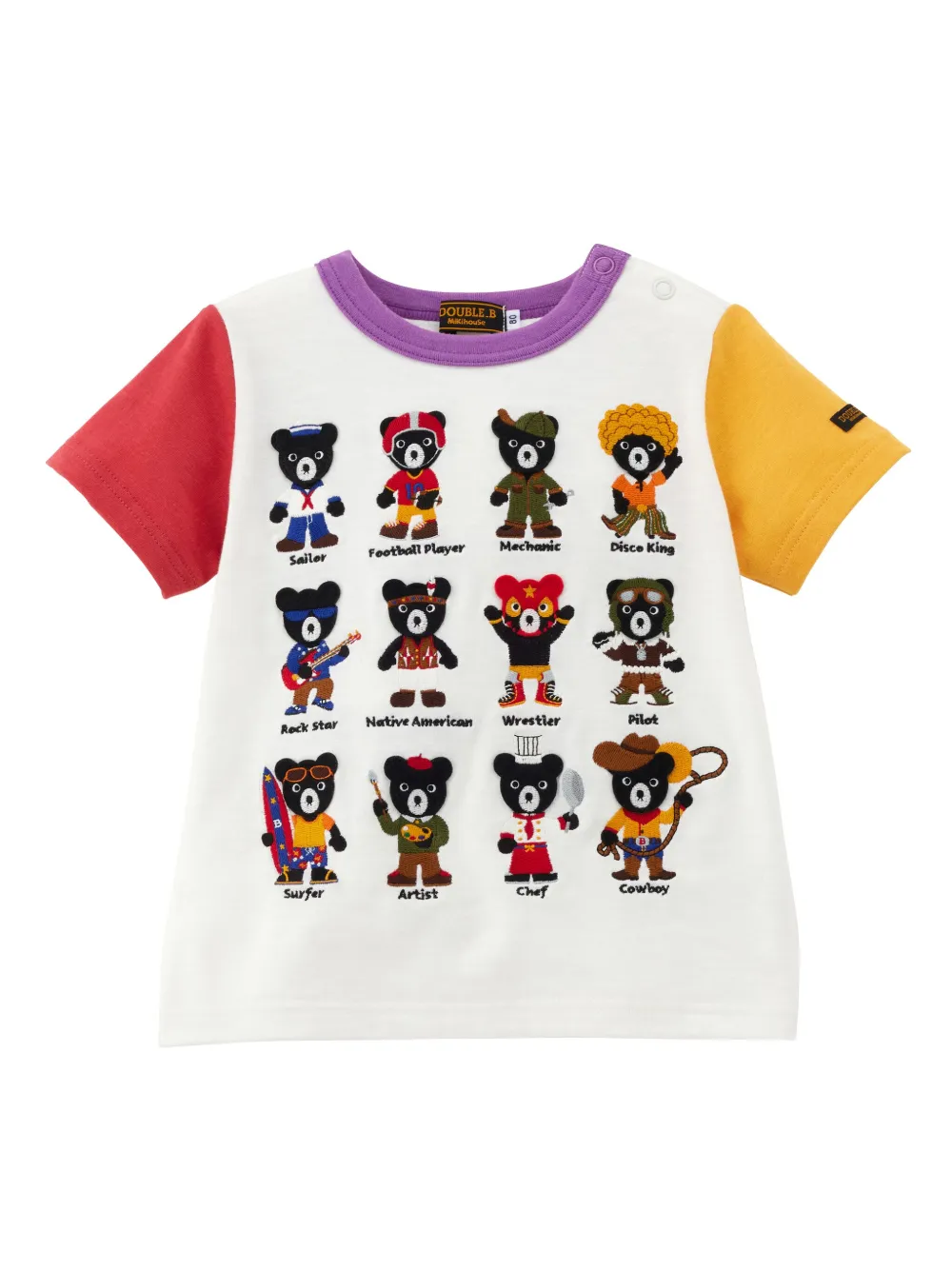 Miki House ベアモチーフ Tシャツ - ホワイト Miki House ベアモチーフ Tシャツ - ホワイト