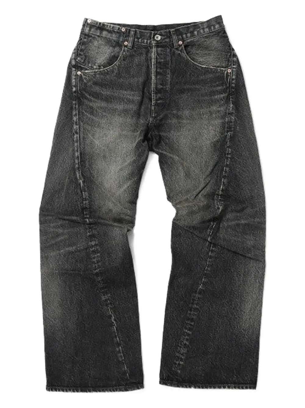 Doublet Jeans met vervaagd patchwork Zwart