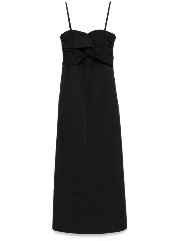 Jil Sander Twist-detail Maxi Dress in Black