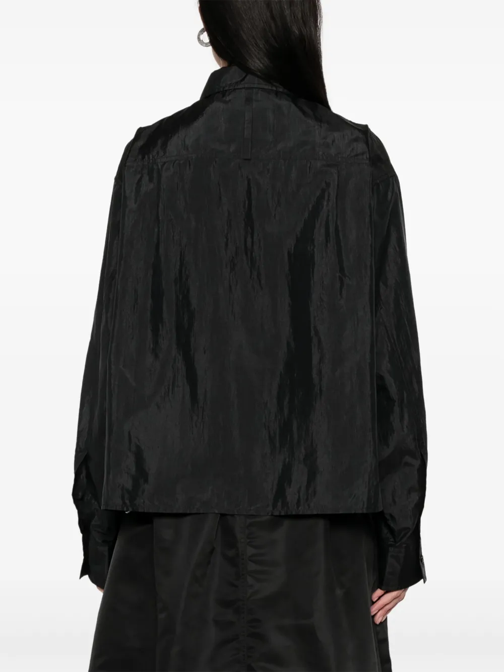 Jil Sander Satijnen blouse Zwart