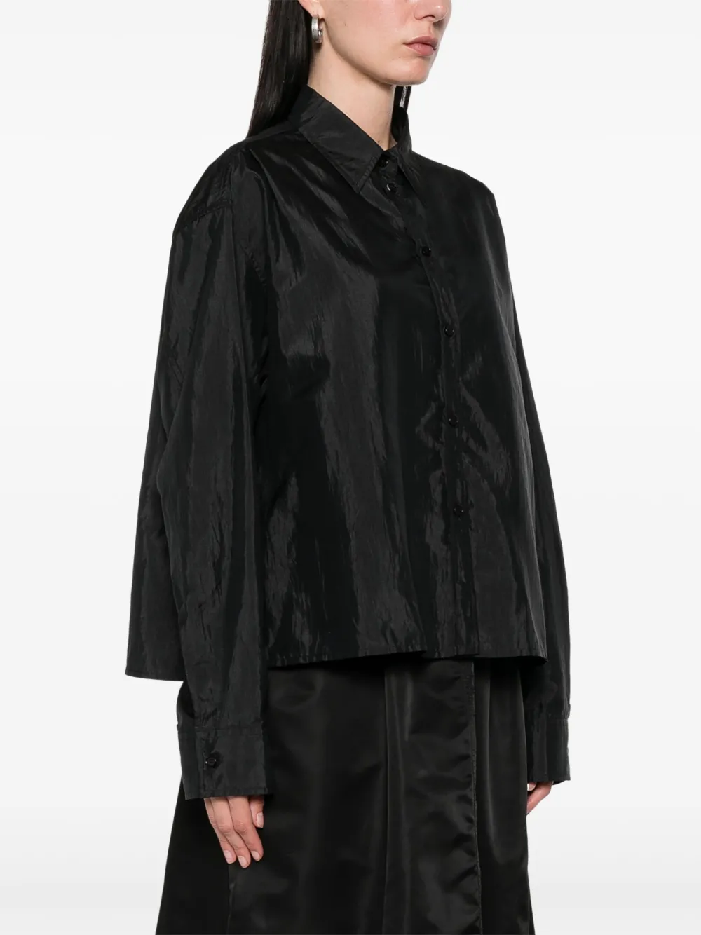 Jil Sander Satijnen blouse Zwart