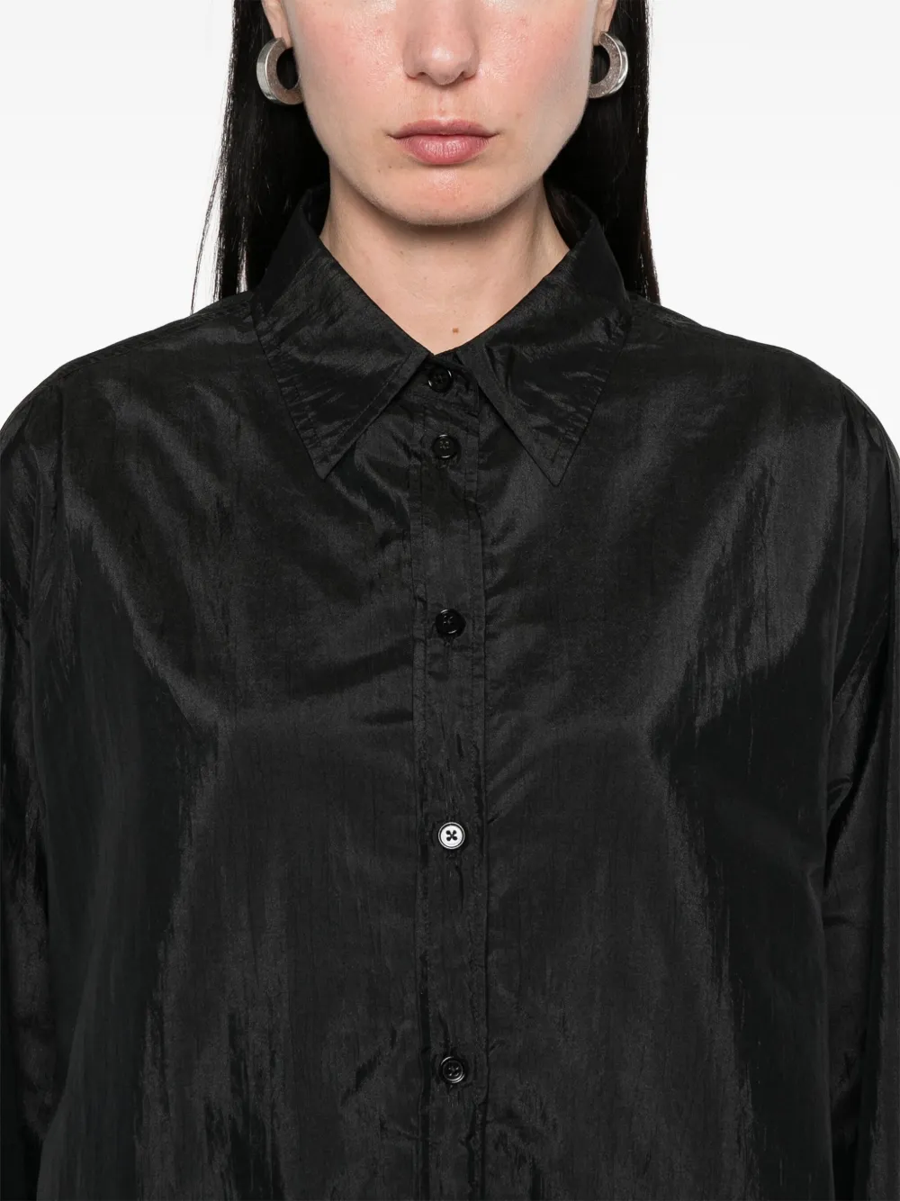 Jil Sander Satijnen blouse Zwart