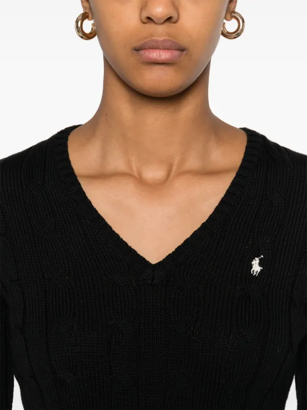Polo Ralph Lauren ケーブルニット セーター | ブラック | FARFETCH JP