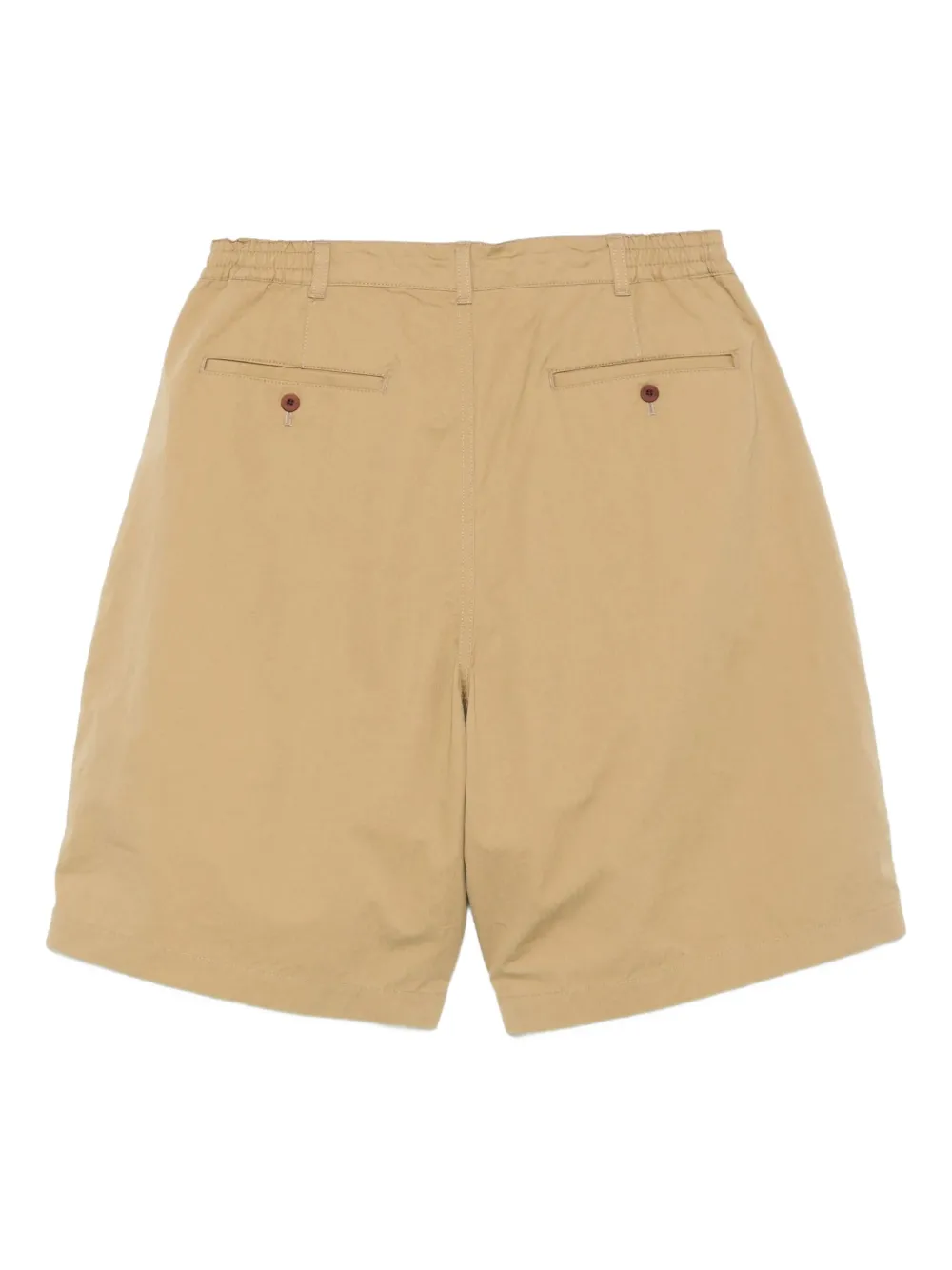 Junya Watanabe MAN pleated elastic-waist chino shorts Beige