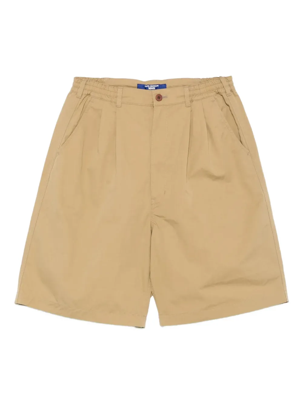 Junya Watanabe MAN pleated elastic-waist chino shorts Beige