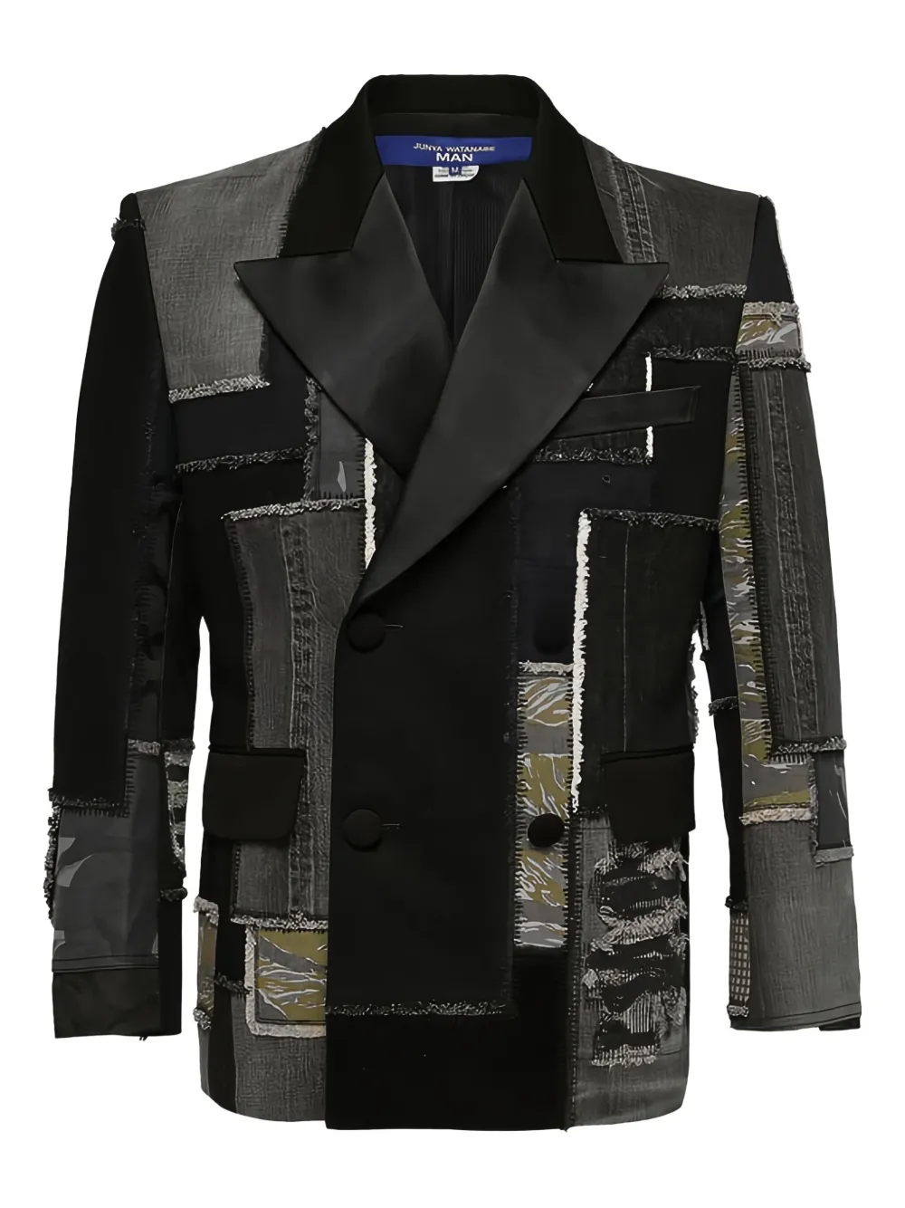 Junya Watanabe MAN patchwork double-breasted blazer | Schwarz | Image 1
