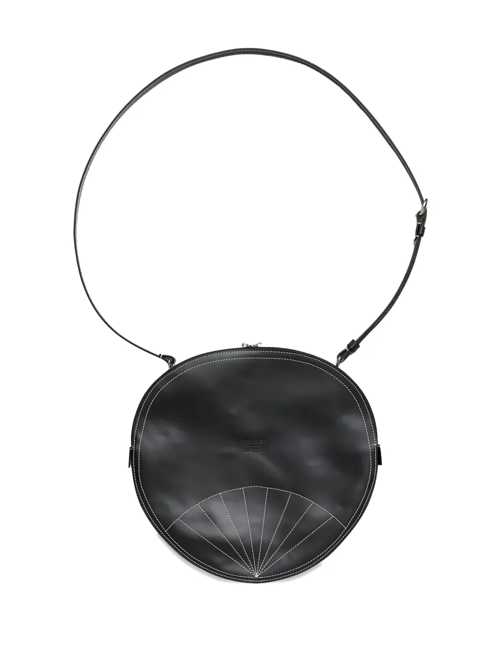 Doublet Uchiwa leren messengertas met houder Zwart
