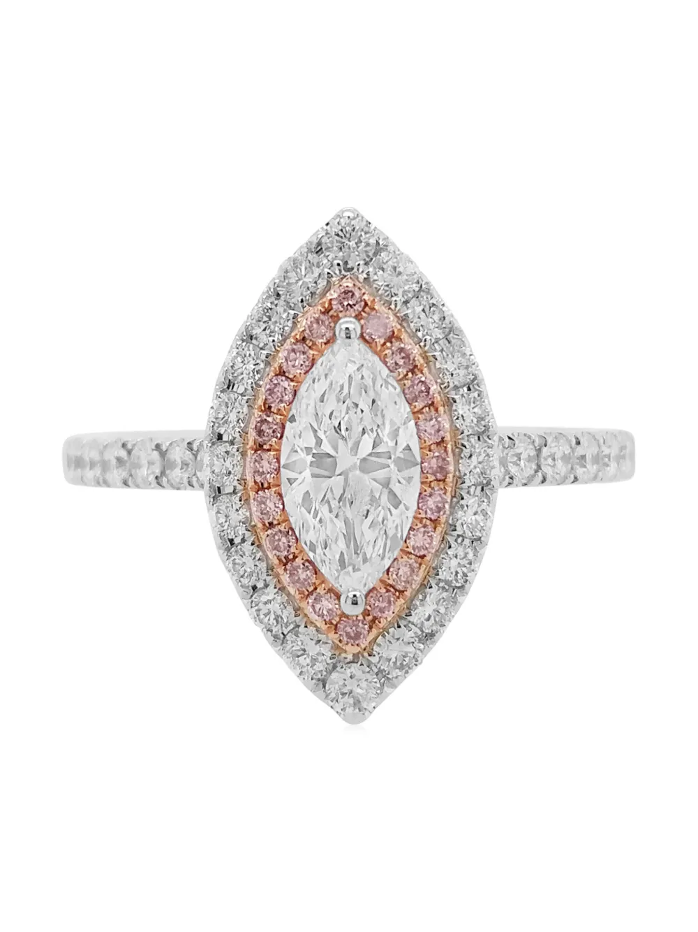 Shop Hyt Jewelry 18kt White Gold Diamond Cocktail Ring In Silver