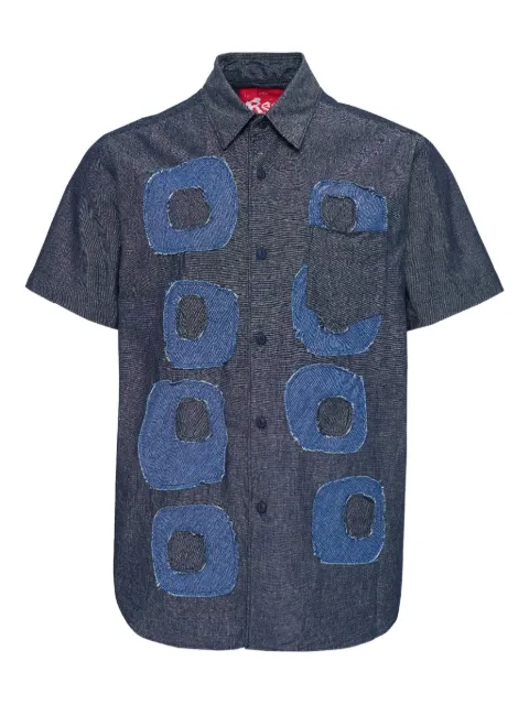 Fumito Ganryu panelled short-sleeved shirt