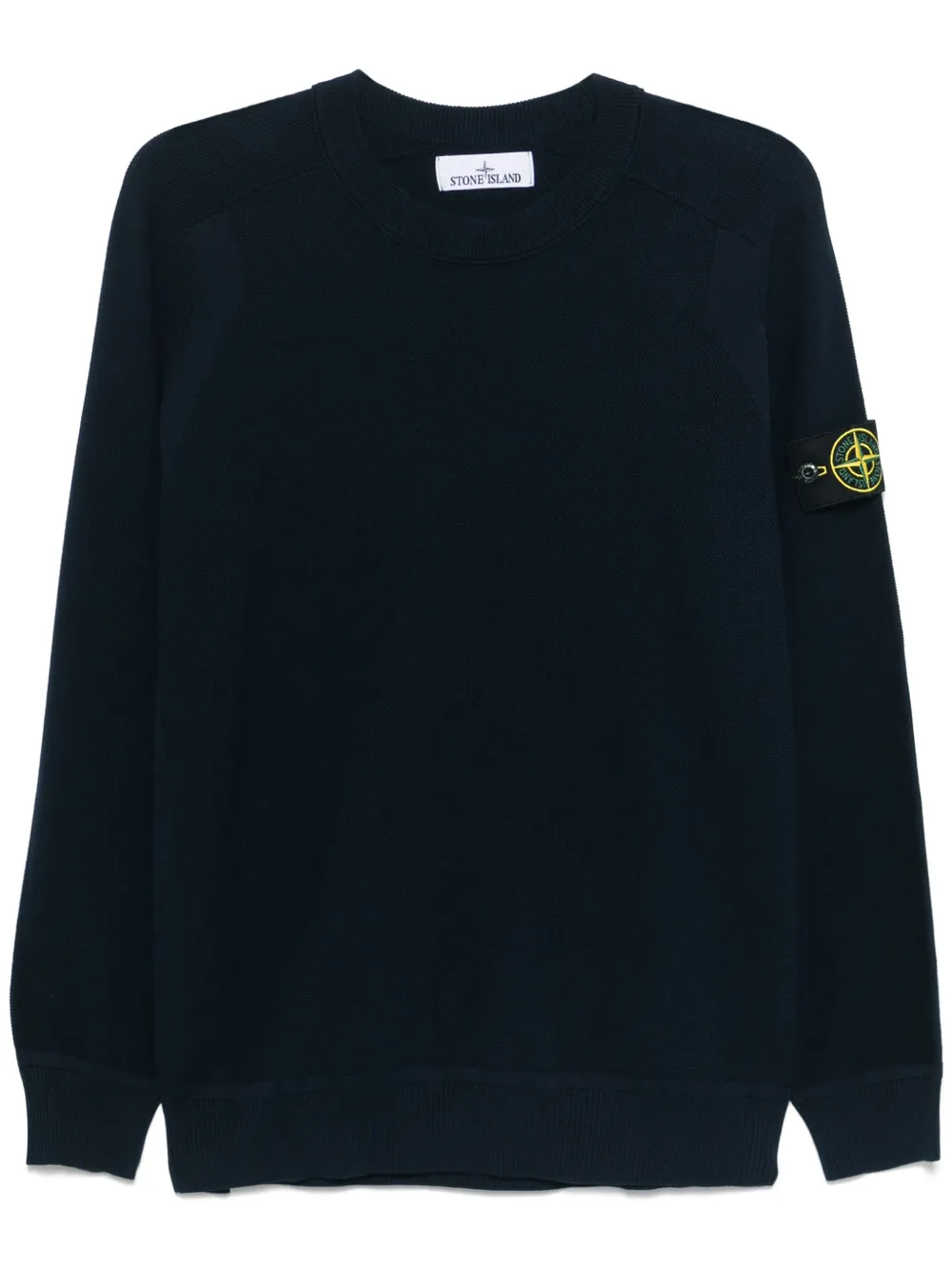 Stone Island Lightweight Wool Crew Neck Pullover In Black