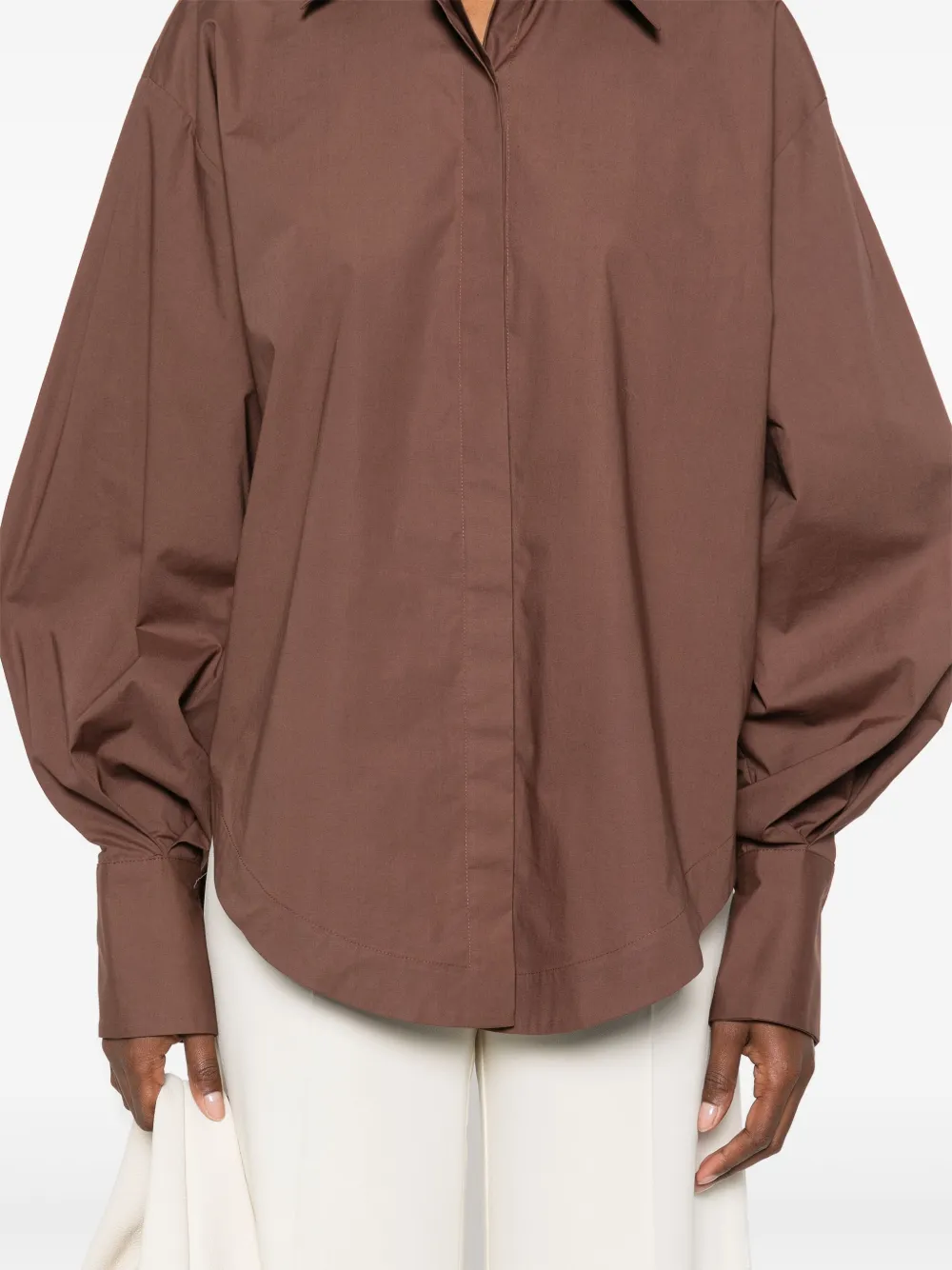 Federica Tosi Popeline blouse Bruin