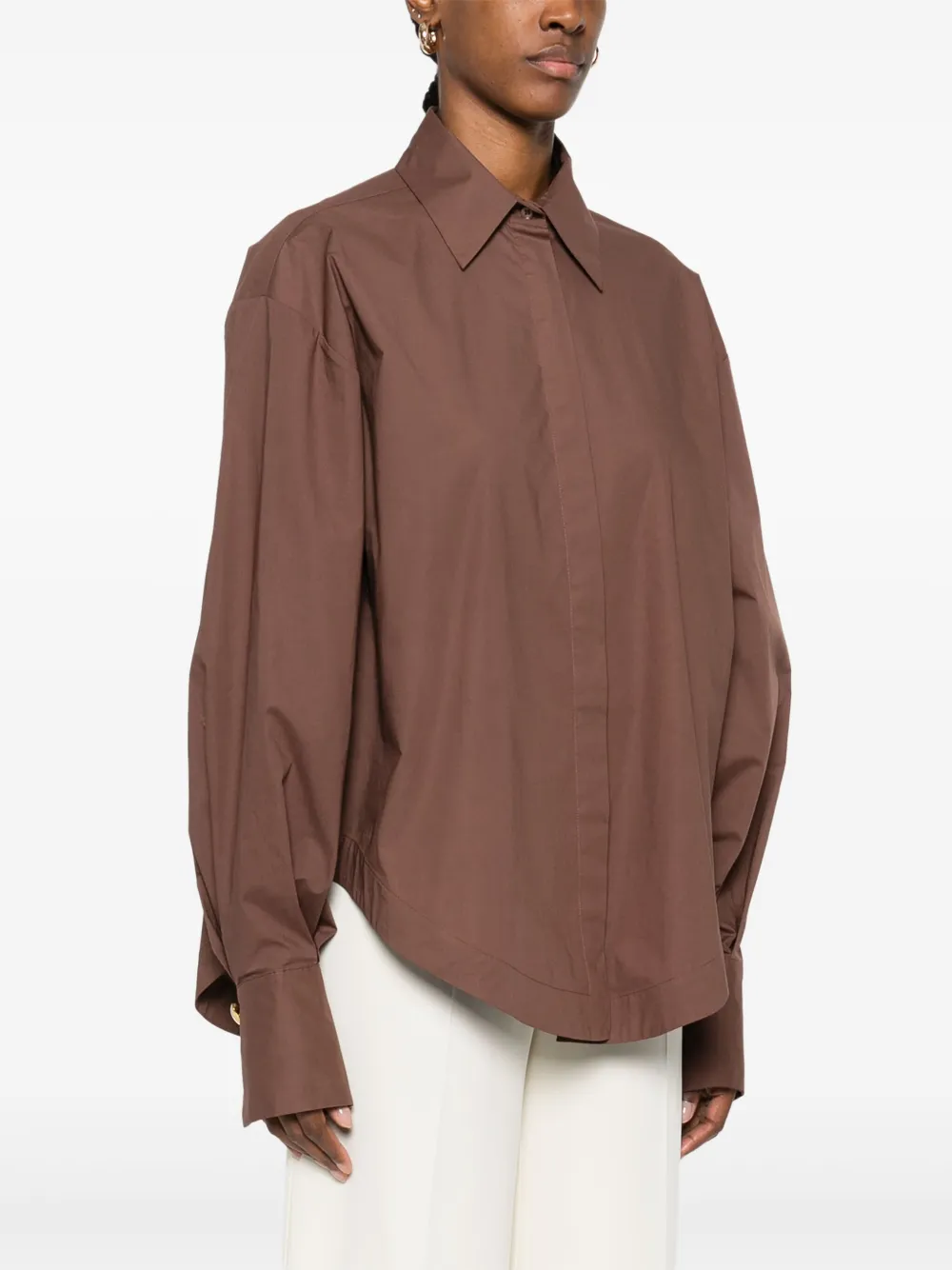 Federica Tosi Popeline blouse Bruin