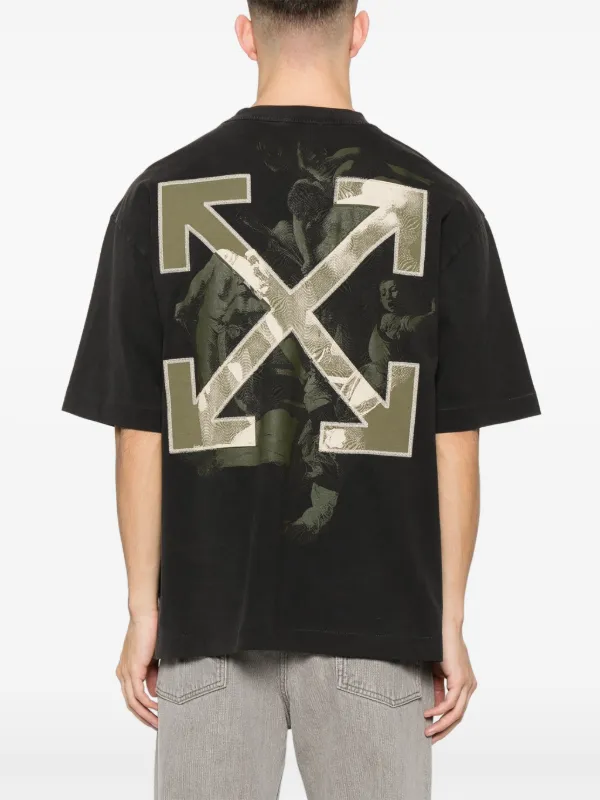 【OFF WHITE】Martyrdom Arrow Tシャツ 半袖 コットン ロゴ Off-White: ブラック Martyrdom Arrow Skate 半袖Tシャツ