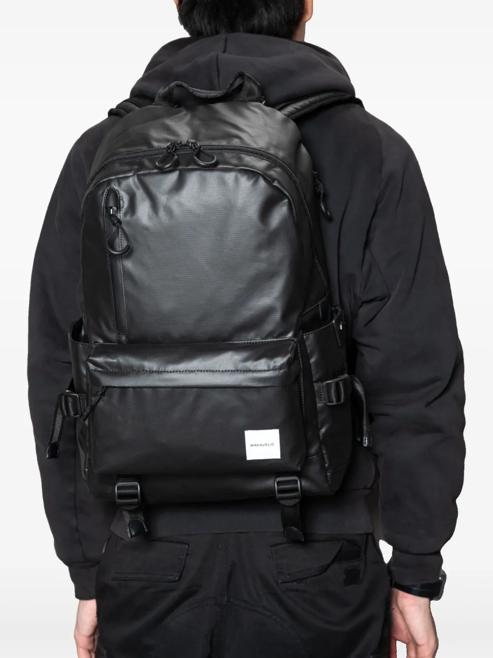 Makavelic logo patch backpack - Zwart