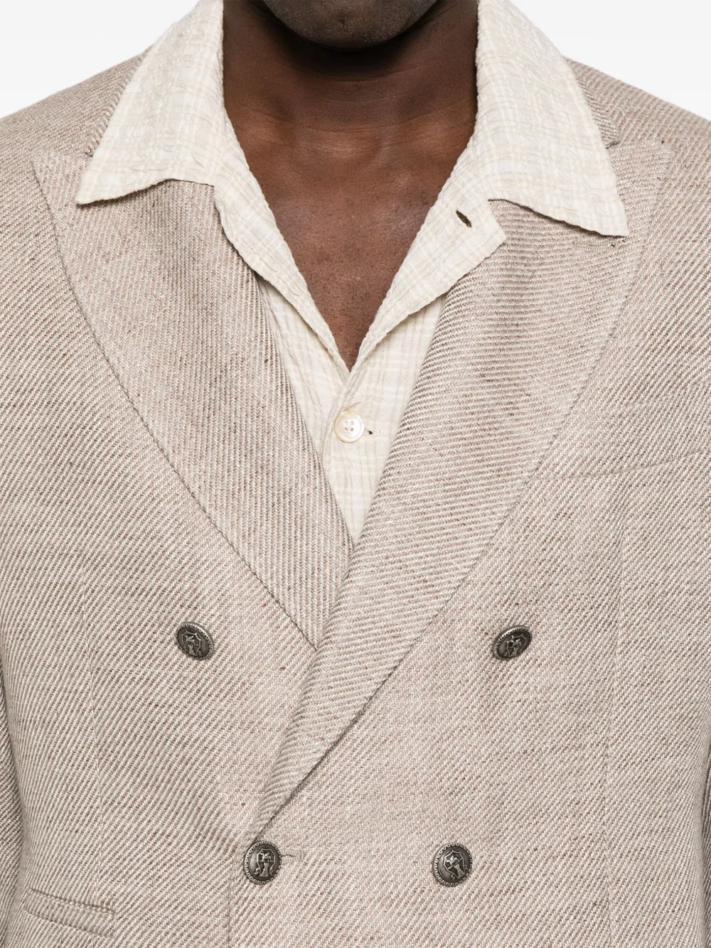 BRUNELLO CUCINELLI MÉLANGE-EFFECT BLAZER