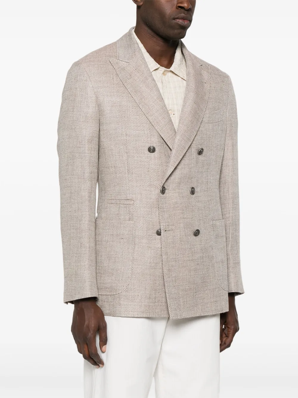 BRUNELLO CUCINELLI MÉLANGE-EFFECT BLAZER