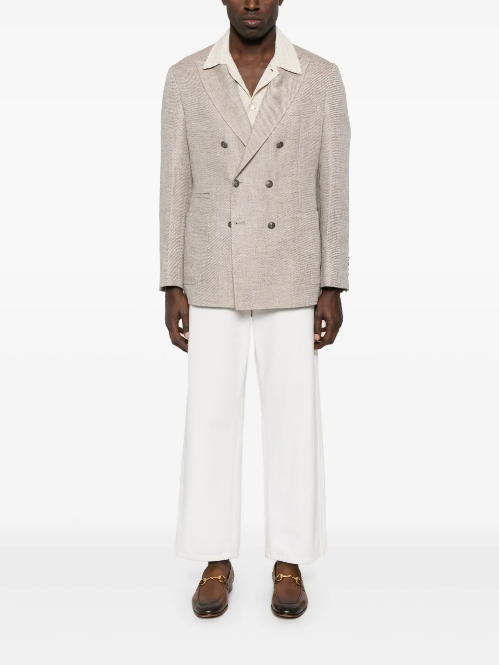 Brunello Cucinelli Blazer met gemêleerd effect - Beige