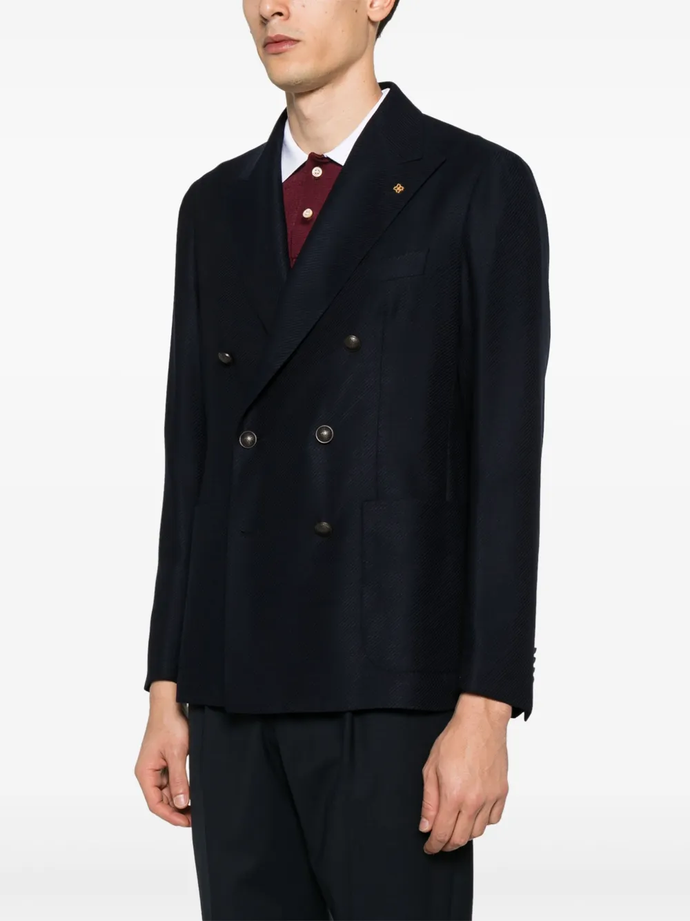 Shop Tagliatore Double-breasted Blazer In 蓝色