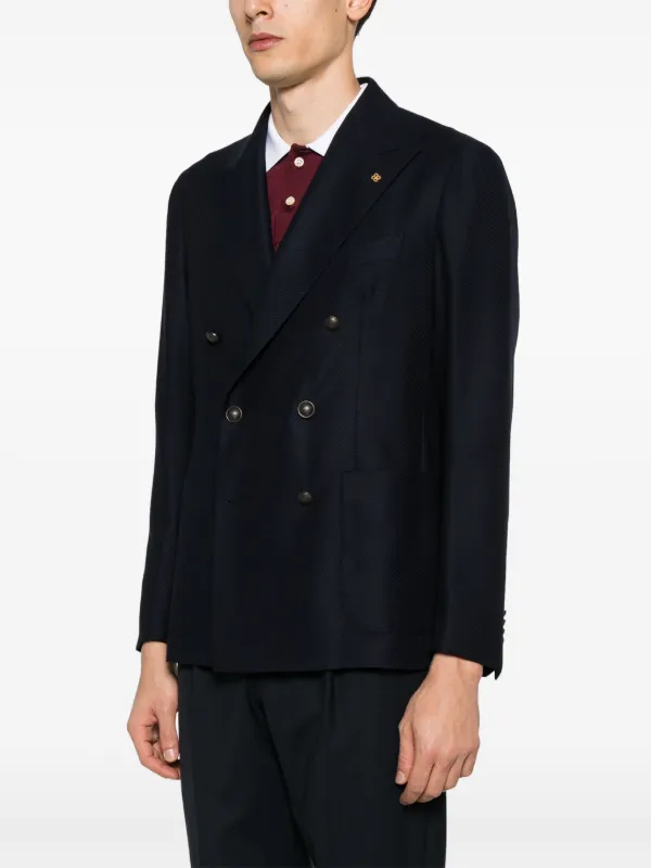 TAGLIATORE グレージュ ダブル ブルー ブラック Tagliatore ダブルジャケット | ブルー | FARFETCH JP