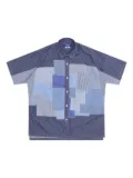 Junya Watanabe MAN patchwork short-sleeve shirt - Blue