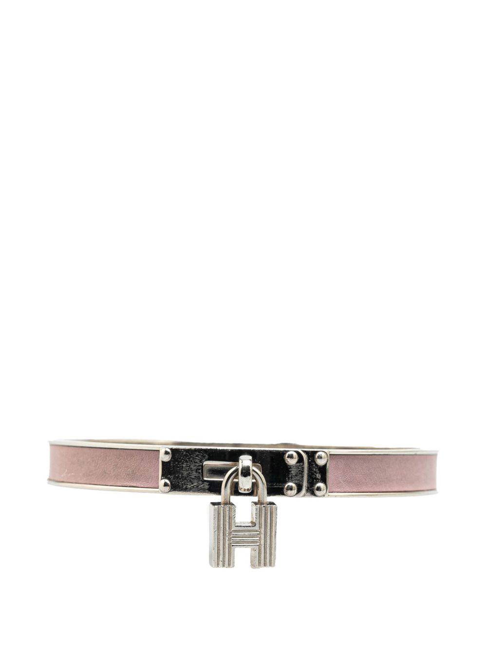 Hermès Pre-Owned 20th Century Leather Kelly Cadena Lock Bangle Bracelet costume bracelet - Pink