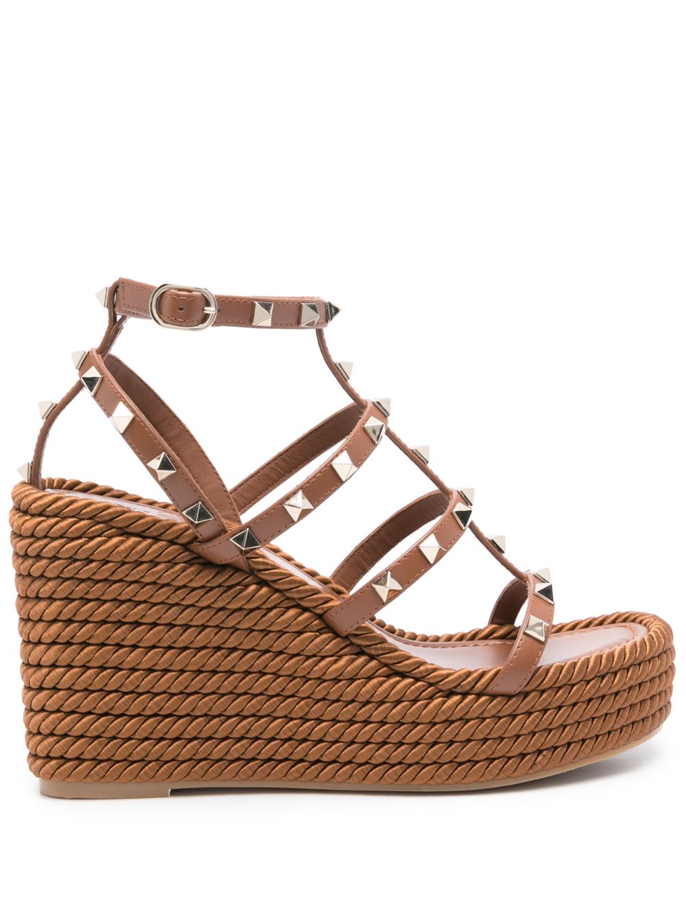 Valentino Garavani 100mm Rockstud sandals Brown