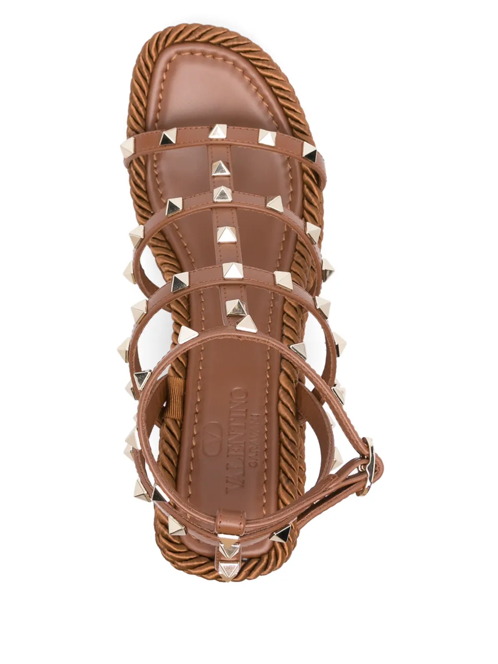 Valentino Garavani 100mm Rockstud sandals Brown