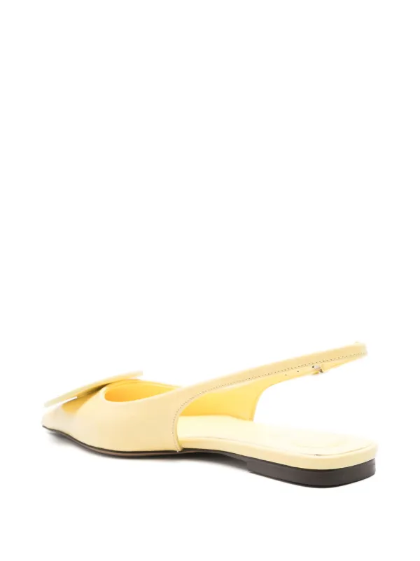 JACQUEMUS レス・スリングバック・デュエロ・ヒール JACQUEMUS Duelo embellished croc-effect leather slingback