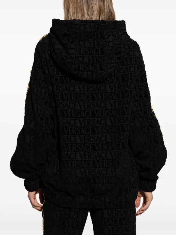 希少【VERSACE】Barocco Goddessパッチエンブロイダリーパーカー Versace I Love Baroque Hoodie | Black | FARFETCH