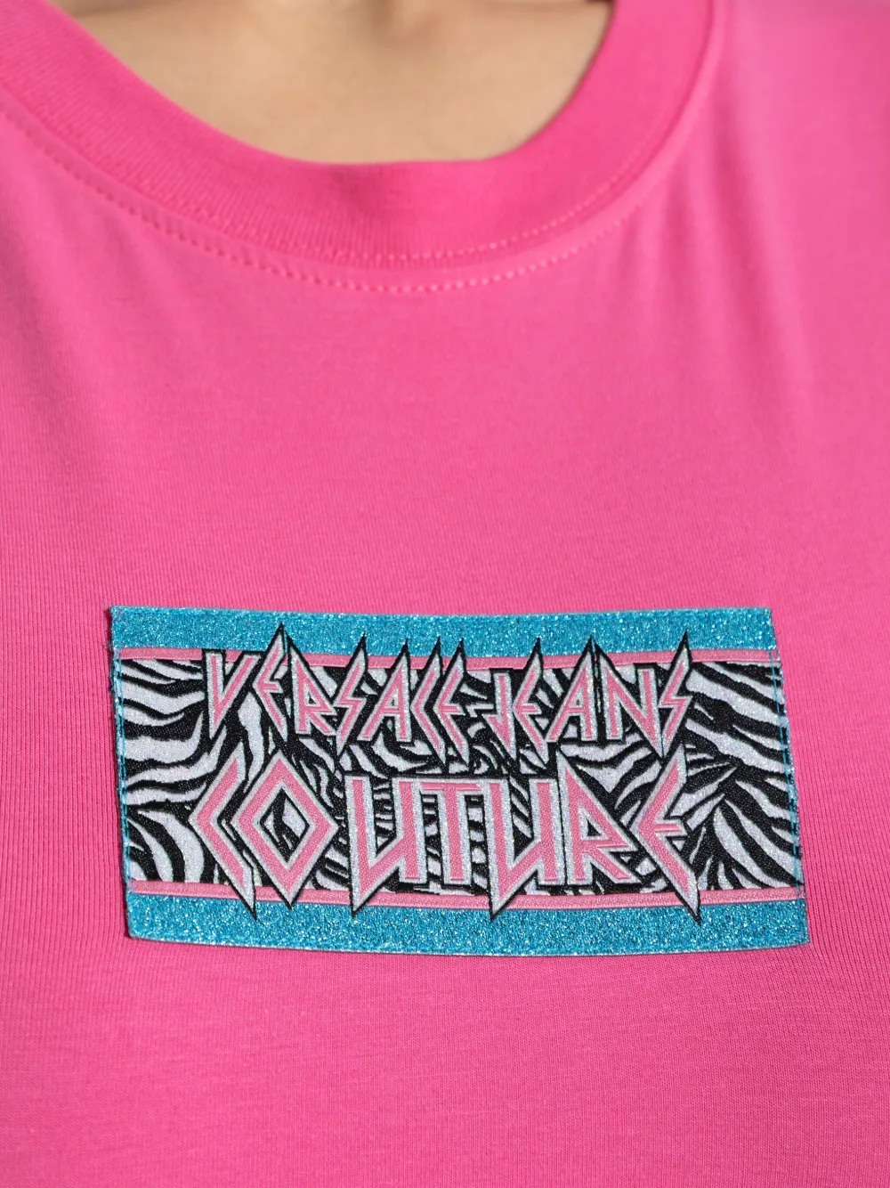 Versace Jeans Couture T-shirt met logopatch Roze