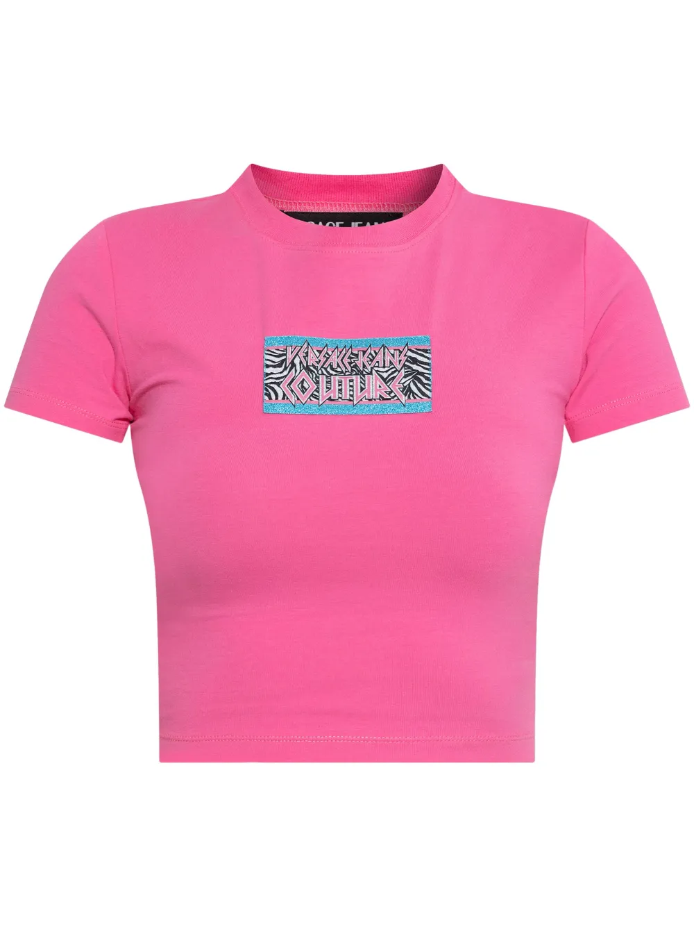 Versace Jeans Couture T-shirt met logopatch Roze