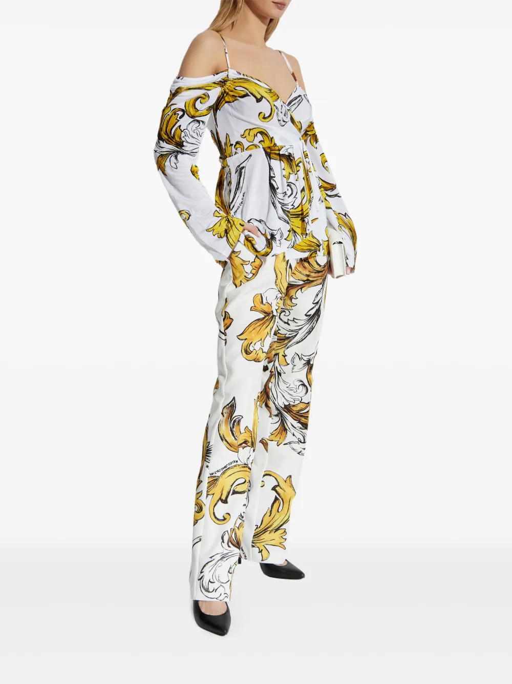versacejeanscouture Versace Jeans Couture Outline Barocco broek - Wit