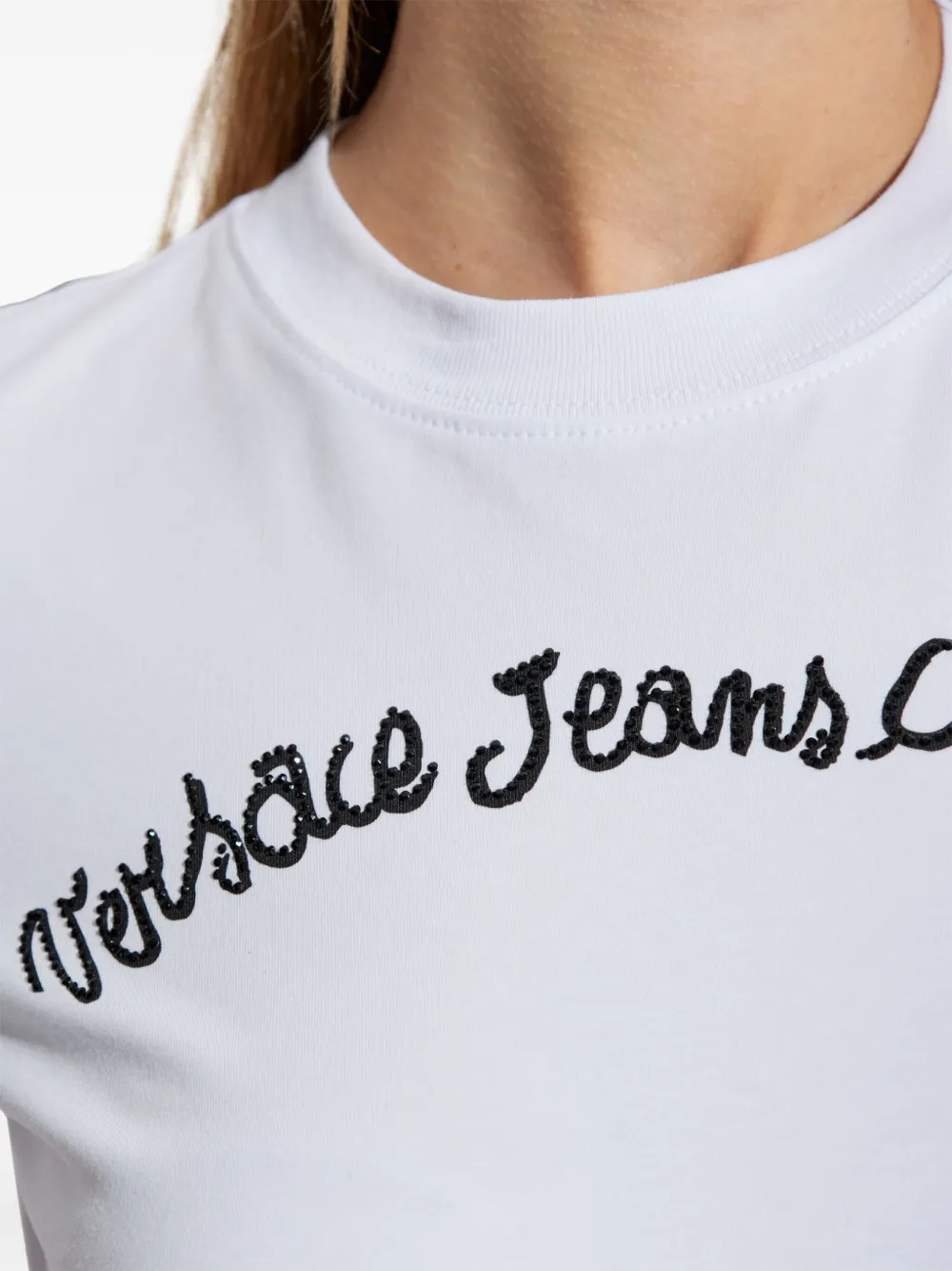 Versace Jeans Couture T-shirt verfraaid met logo Wit